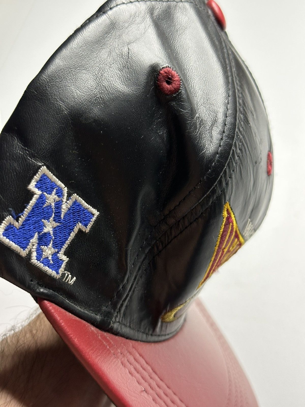 NFL Vtg 90s Washington Redskins leather StrapBack. Size ONE SIZE - 3 Thumbnail