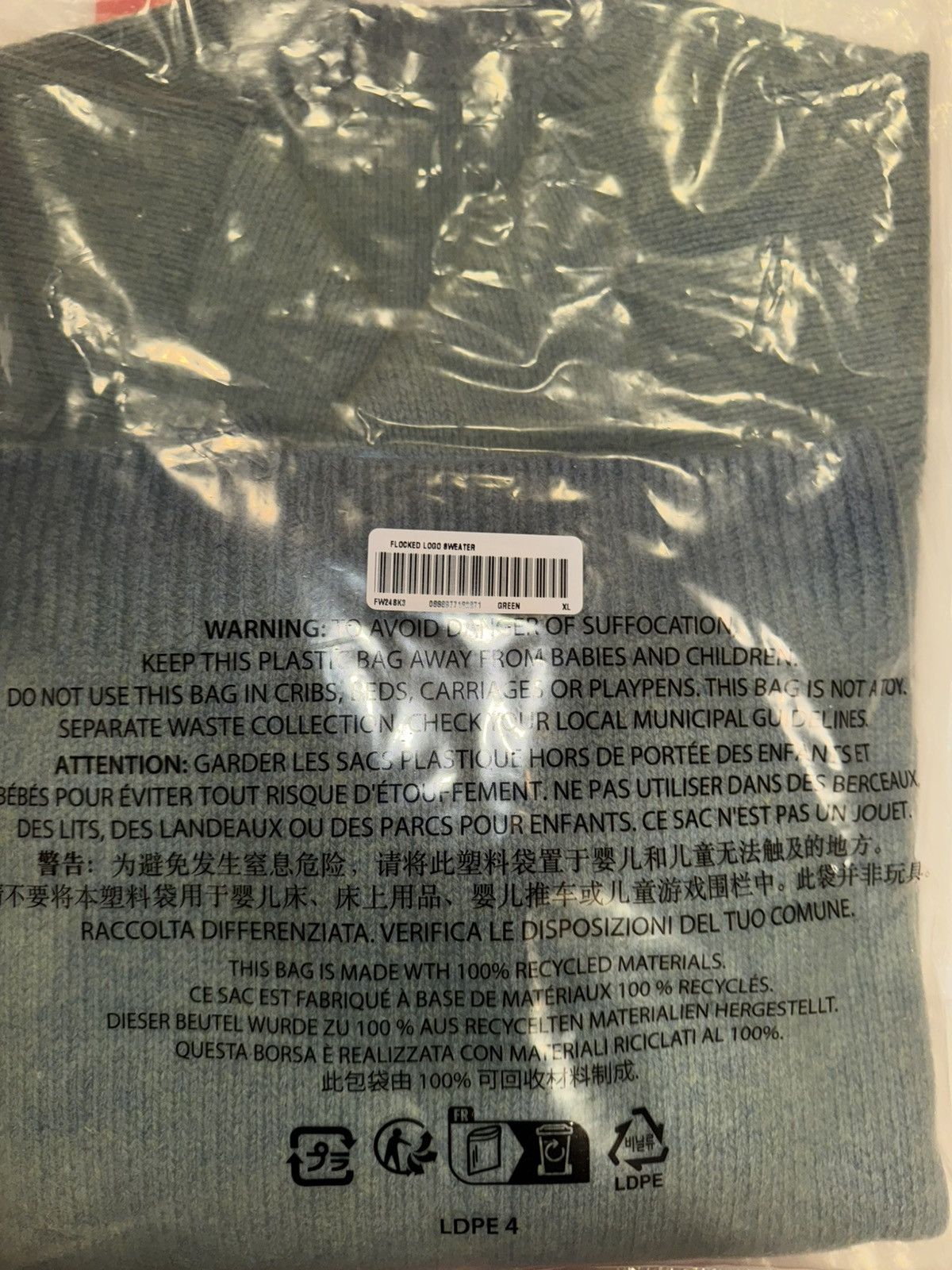 Supreme Flocked Logo Sweater