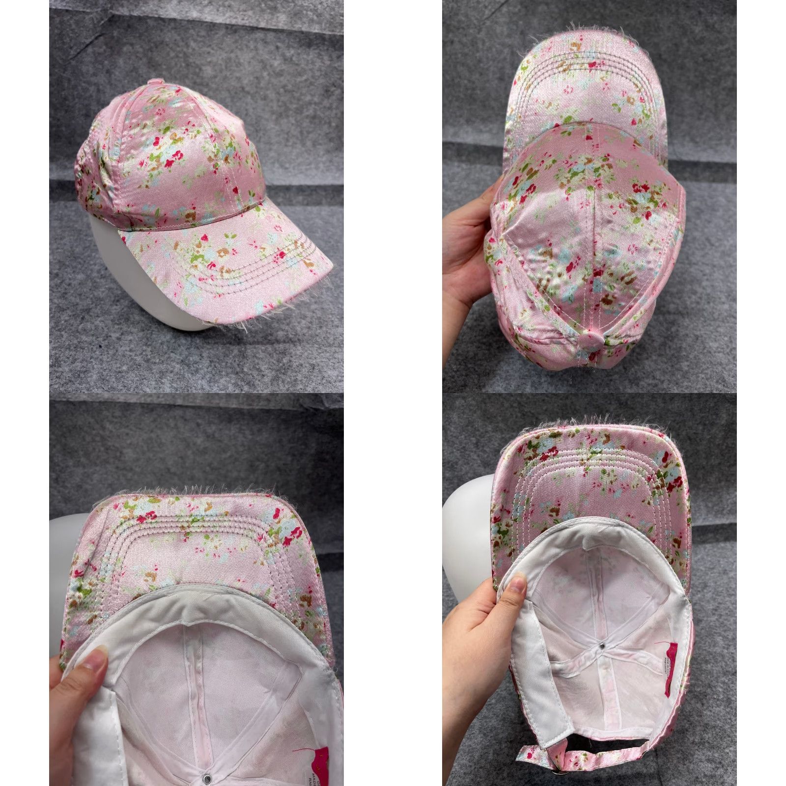 Vintage Lake Shore Drive Baseball Cap Hat Pink Floral One Size Womens Adjustable Strap Back Size ONE SIZE - 8 Thumbnail