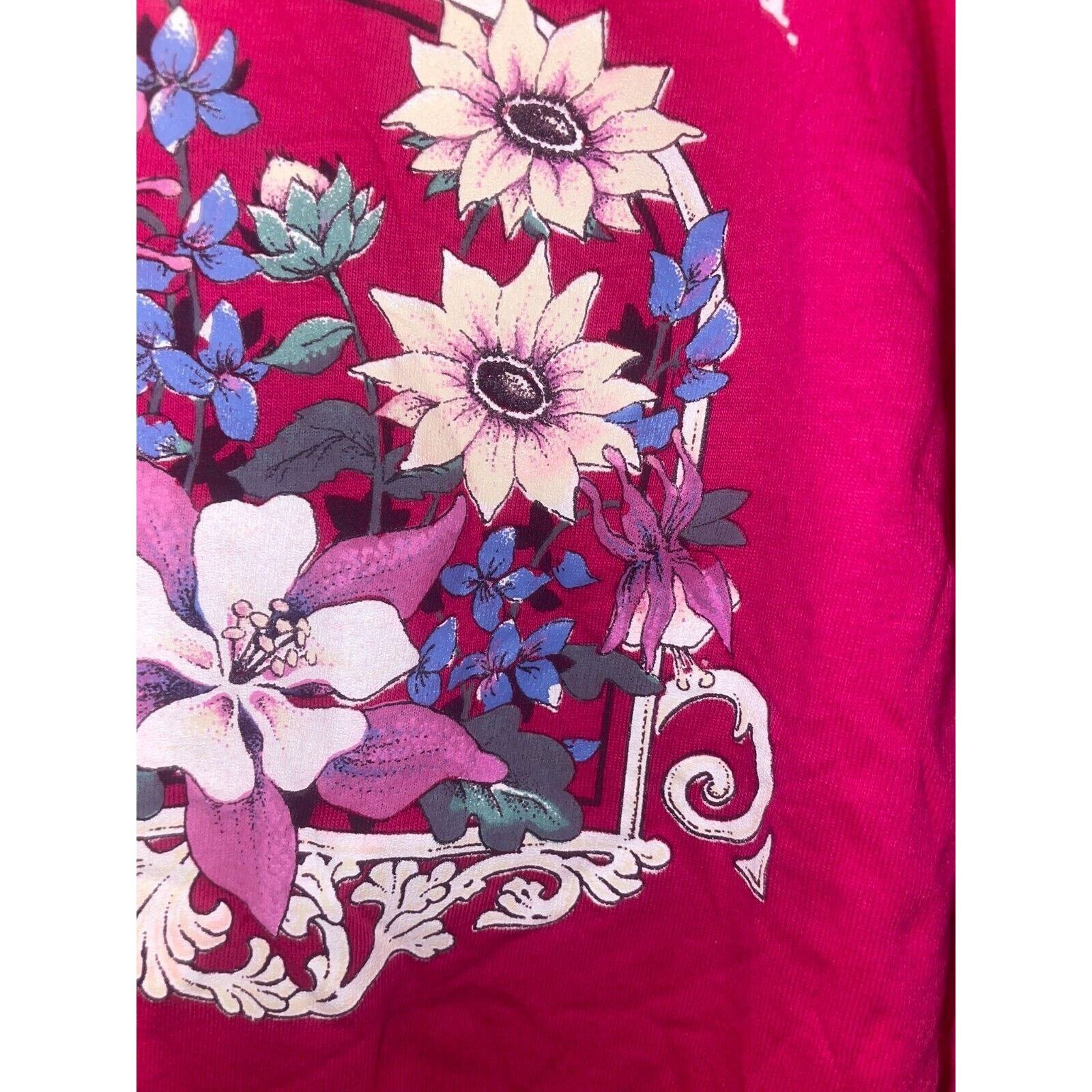 Jerzees Vintage North Dakota Shirt Wild Flowers Pink Tee VTG 90s L Size US L / EU 52-54 / 3 - 5 Thumbnail