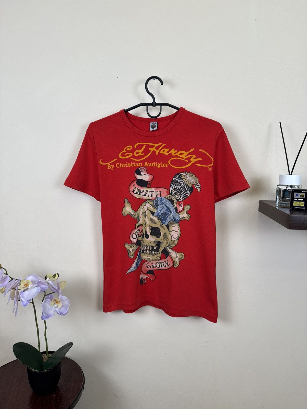 Ed Hardy Vintage Ed Hardy T shirt Women Skull Red Sz S Streetwear Y2K Size S / US 4 / IT 40 - 1 Thumbnail