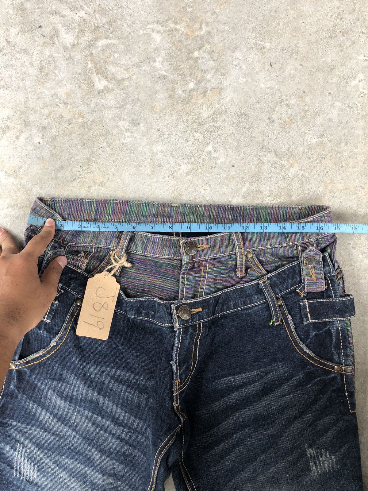 Japanese Brand Japanese Gumu Double Waist Distressed Jeans Size US 33 - 18 Thumbnail