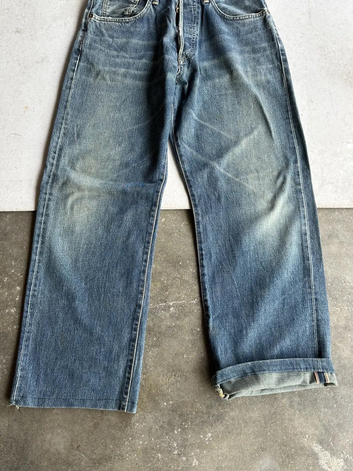 Self Edge 90’s REDLINE Vintage EDWIN 505 Jeans Leather Pai Denim Pants Size US 30 / EU 46 - 6 Thumbnail