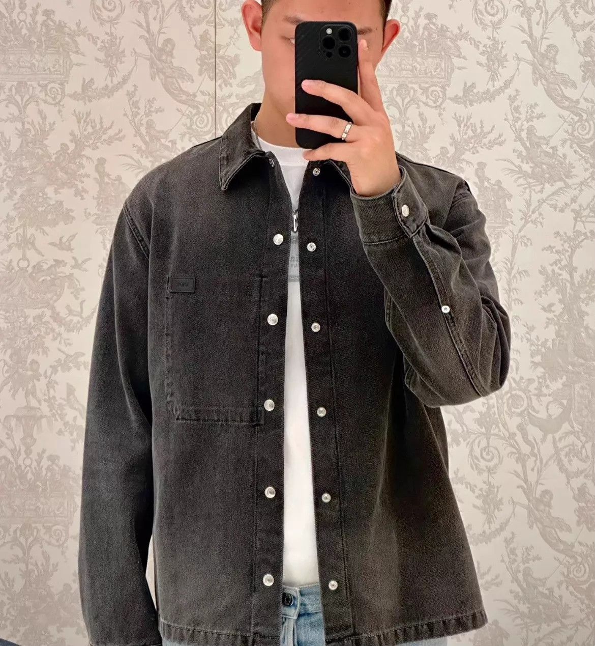 Dior Dior Black Distressed Denim Jacket Size 48 Crisp Size US M / EU 48-50 / 2 - 7 Thumbnail