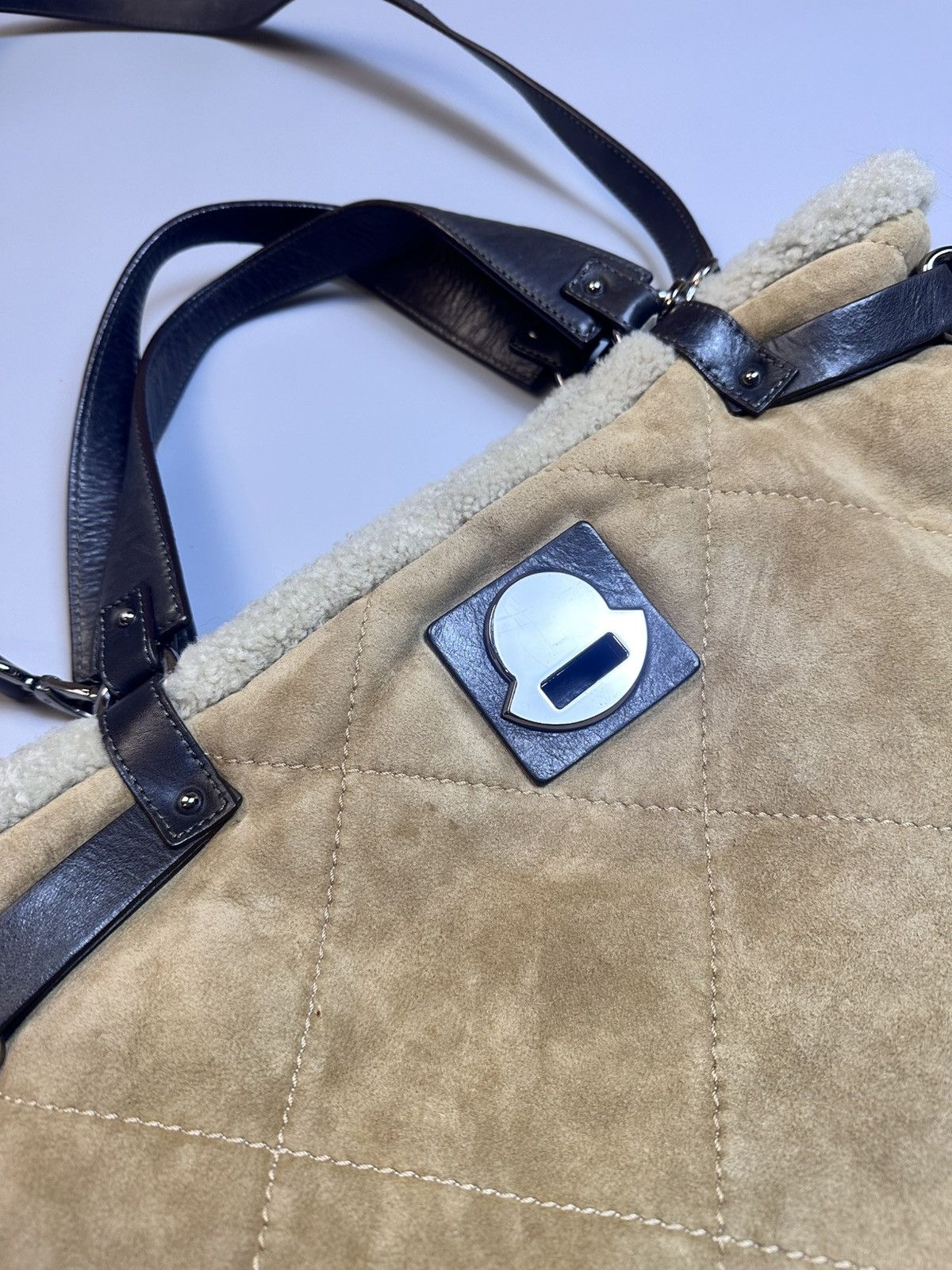 Moncler Moncler Quilted Suede Shoulder-Handle Bag Size ONE SIZE - 3 Thumbnail