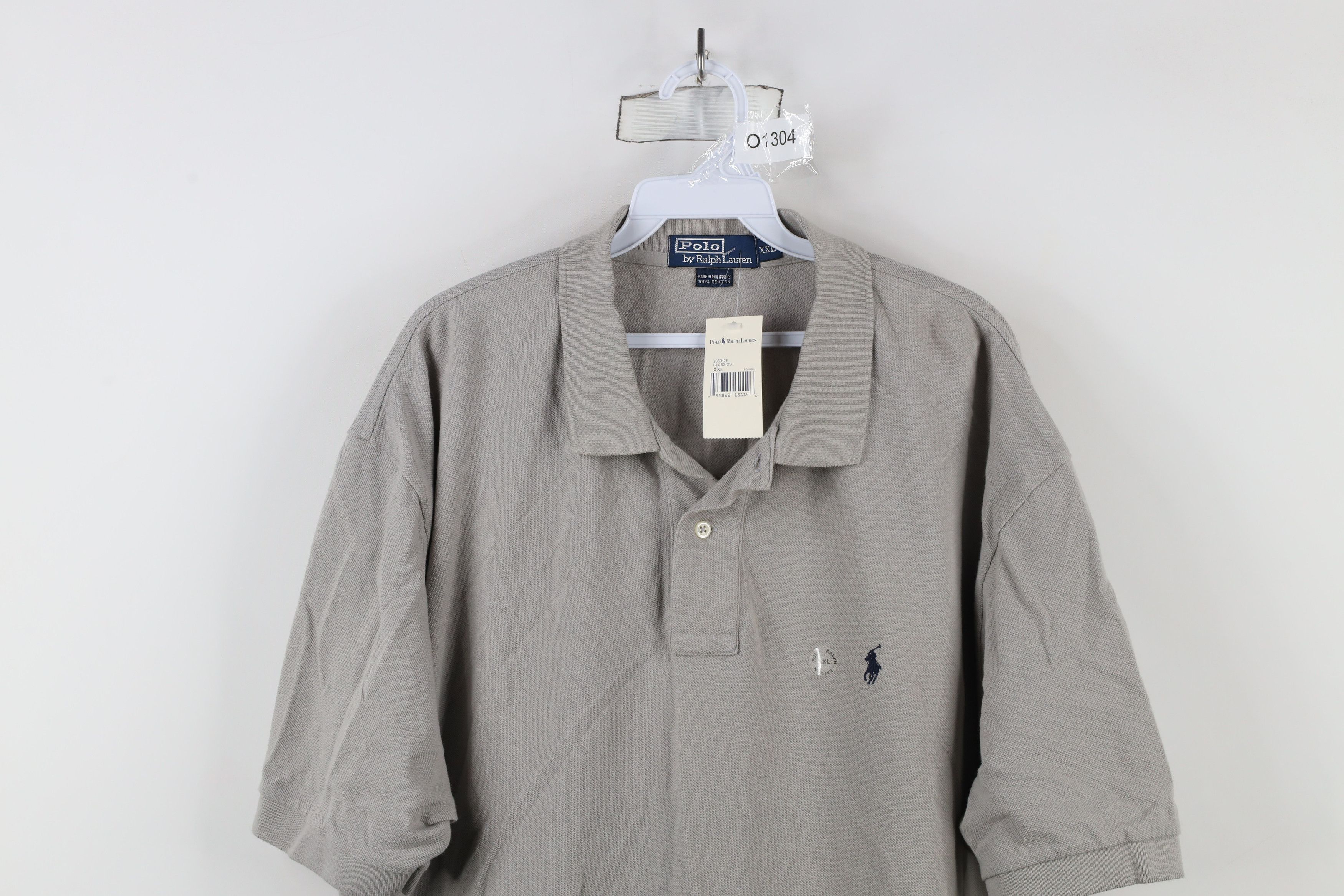 Ralph Lauren Deadstock Vintage 90s Ralph Lauren Collared Polo Shirt Gray Size US XXL / EU 58 / 5 - 2 Thumbnail