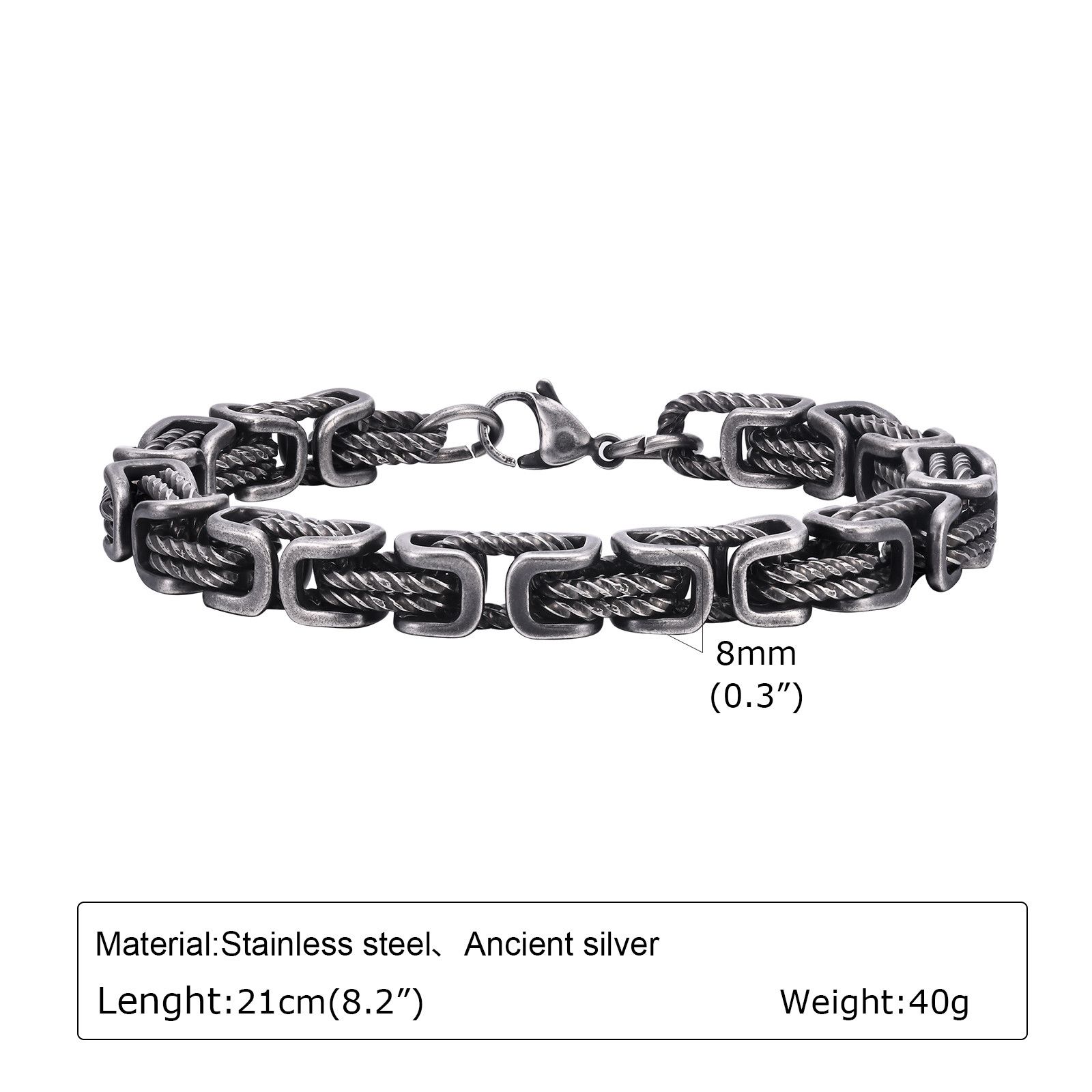 Jewelry Men Chunky Byzantine Bracelet Size ONE SIZE - 5 Thumbnail