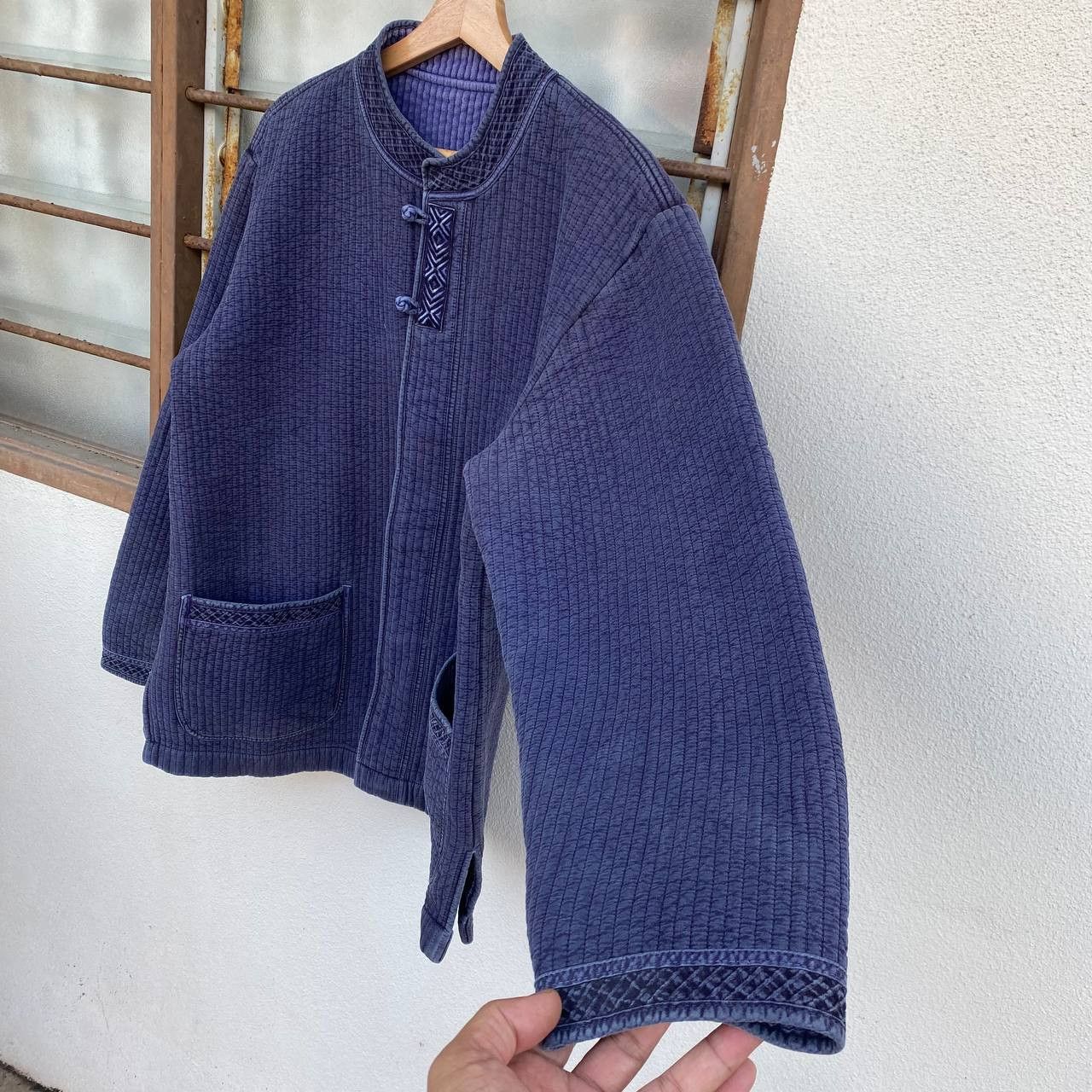Japanese Brand 90s Vintage Japanese Indigo Blue Quilted KungFu Chore Jacket Size US L / EU 52-54 / 3 - 7 Thumbnail