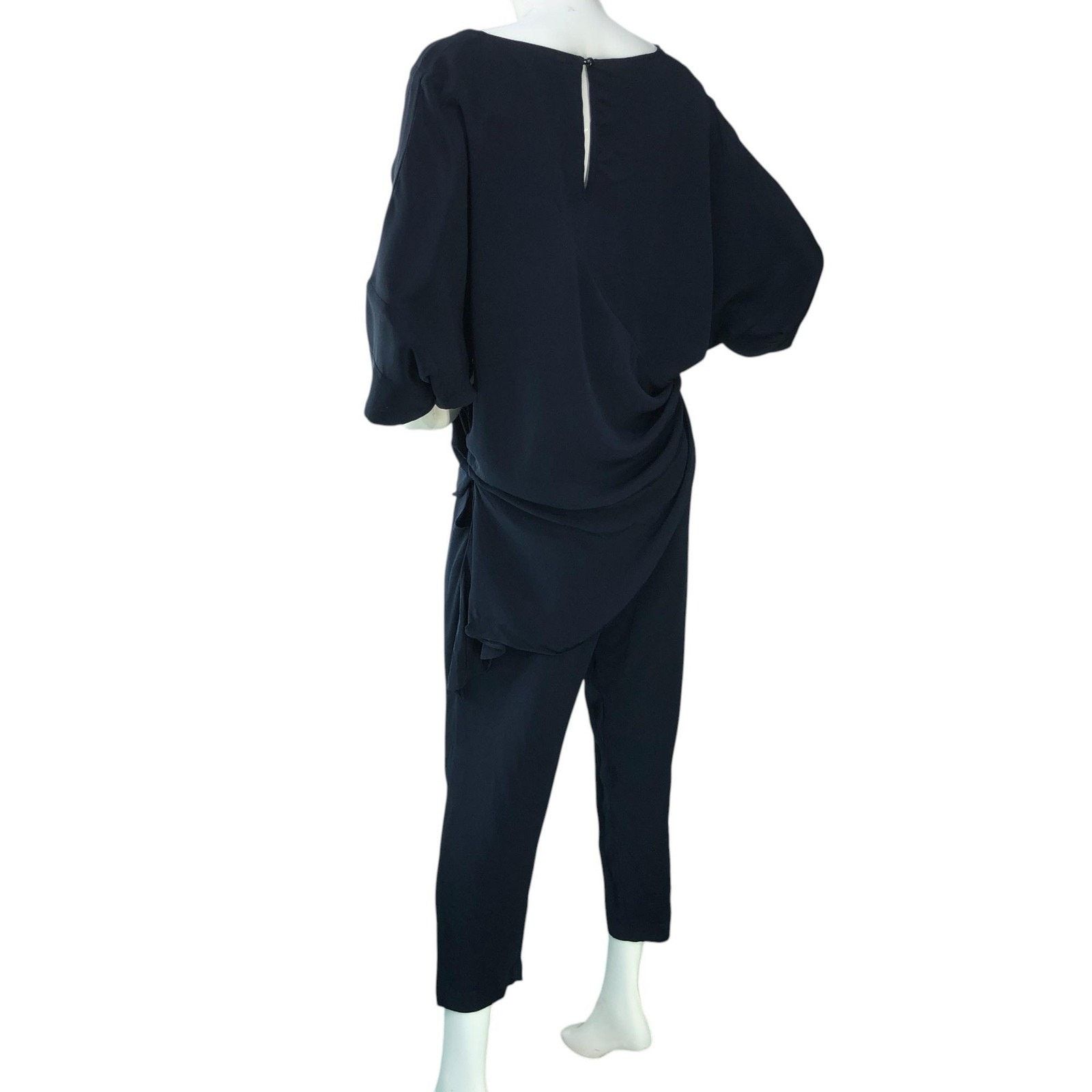 Rachel Comey Rachel Comey Jumpsuit 8 Silk Wide Leg V Neck Draped Pantsuit Size 30" / US 8 / IT 44 - 6 Thumbnail