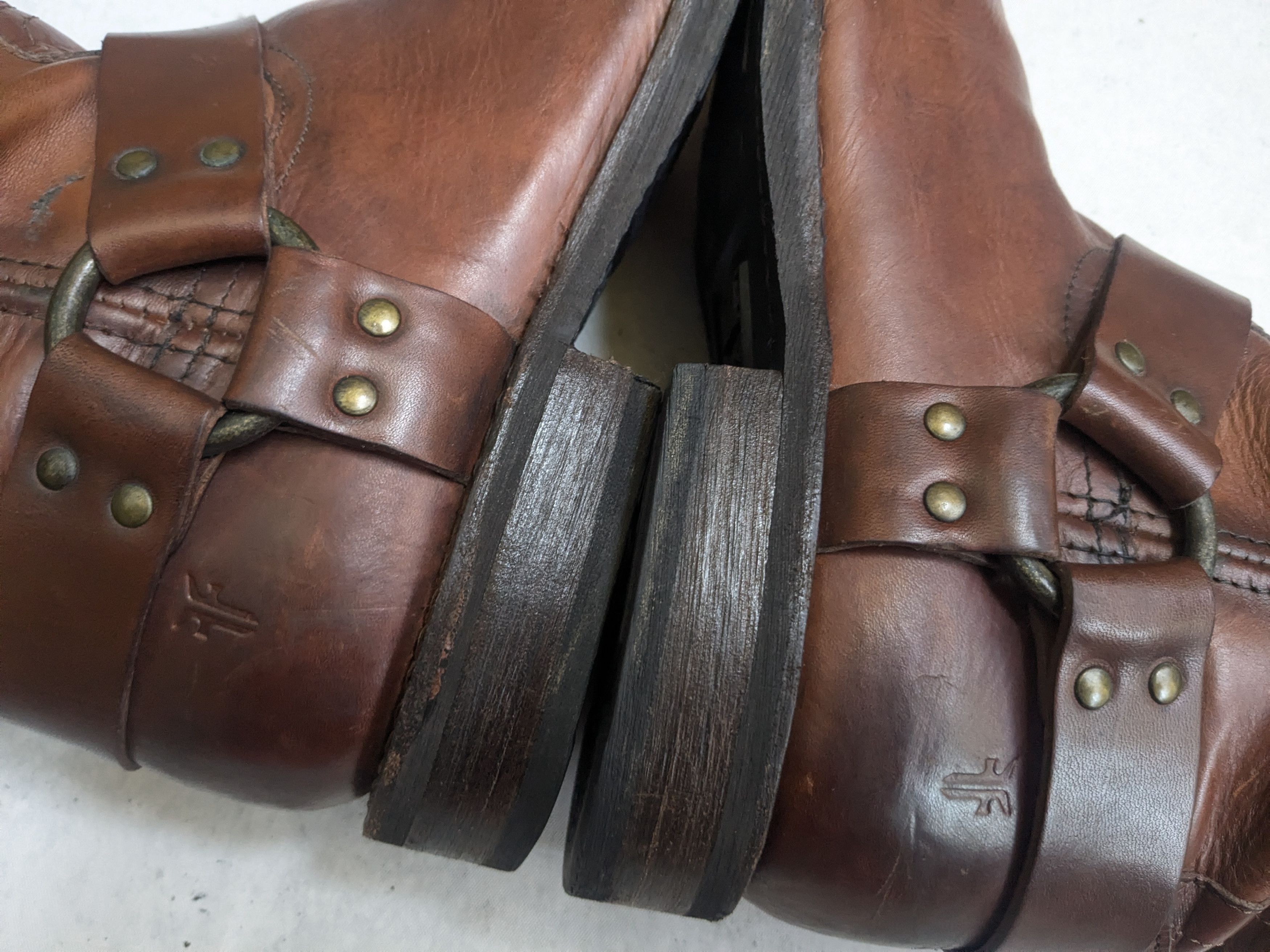 Frye Frye Harness Brown Leather 11 D a Leather Buckle Size US 11 / EU 44 - 14 Thumbnail