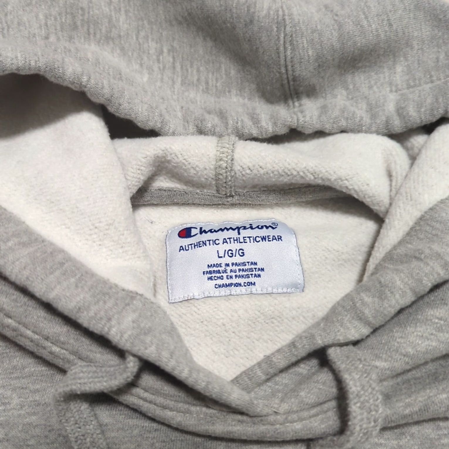 Champion Champion Hoodie Womens Large Gray Sweatshirt Pullover Knit Activewear Logo Embroidered Regular Cotton Size L / US 10 / IT 46 - 7 Thumbnail