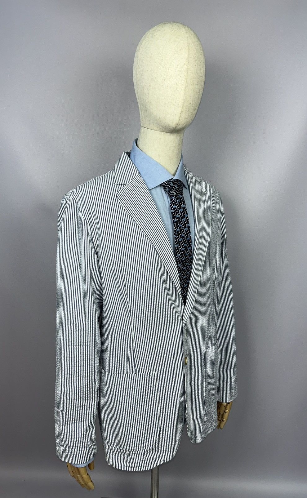 Designer × Lardini LARDINI Egama Striped Cotton Unlined Blazer Jacket Size EU56 Size 46R - 10 Thumbnail