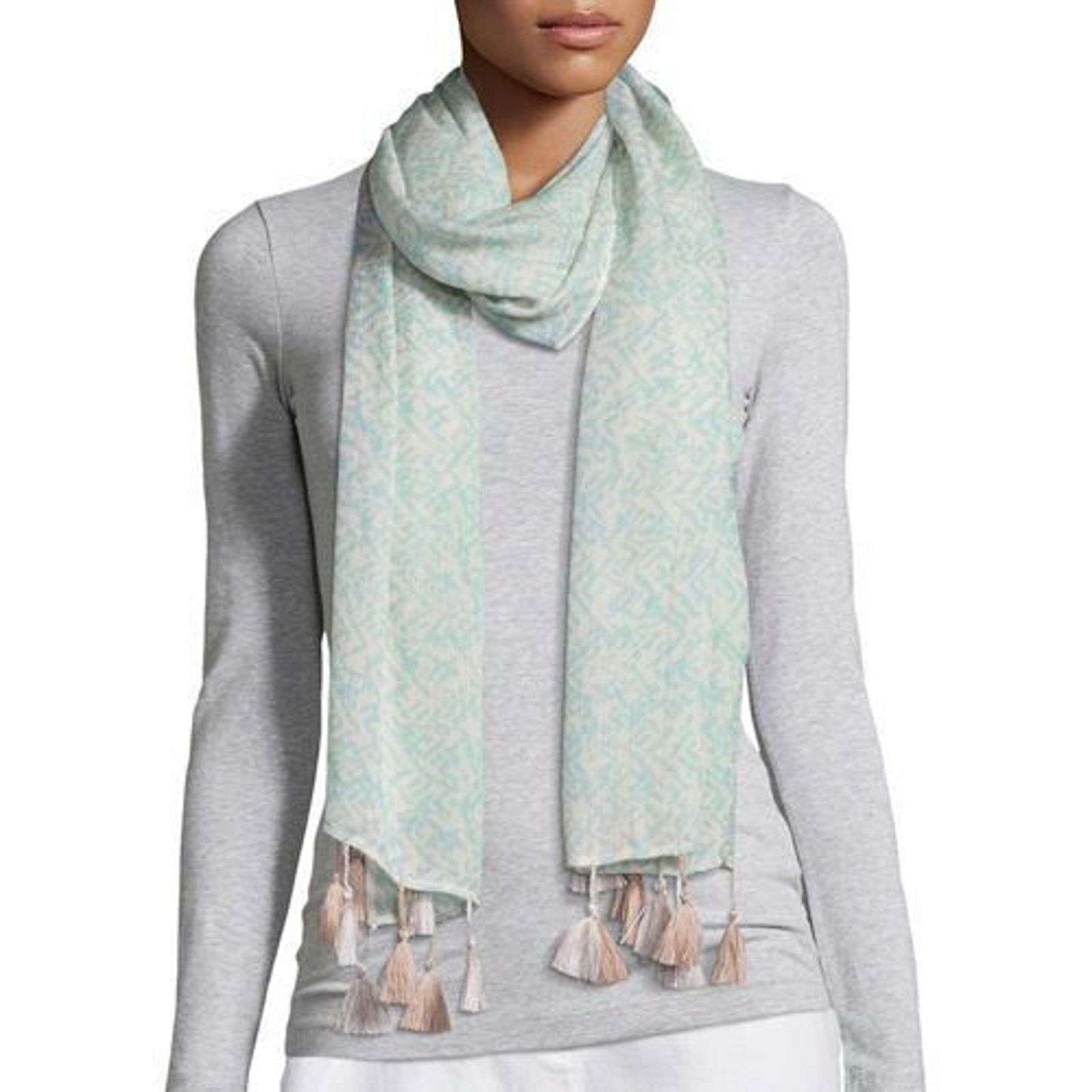 Eileen Fisher EILEEN FISHER Erased Chevron Silk Cashmere Wrap Scarf 84х 21 Size ONE SIZE - 1 Thumbnail