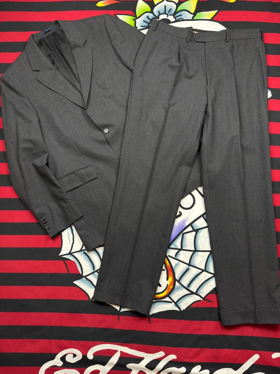 Burberry Burberry Mens Suit Wool Luxury Blazer Jacket & Pants Size 52L - 1 Thumbnail
