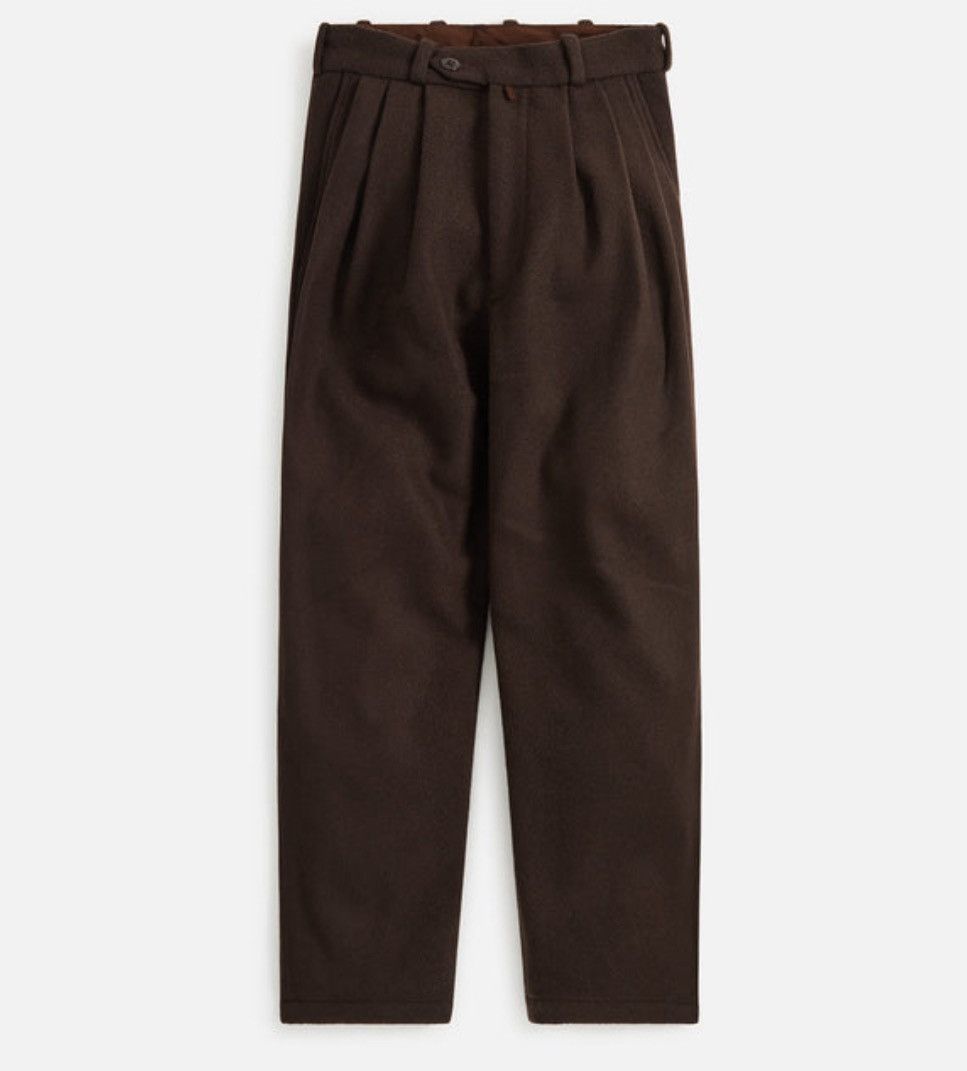 image of Monitaly Triple Tuck Wide Pants in Brown, Men's (Size 32)