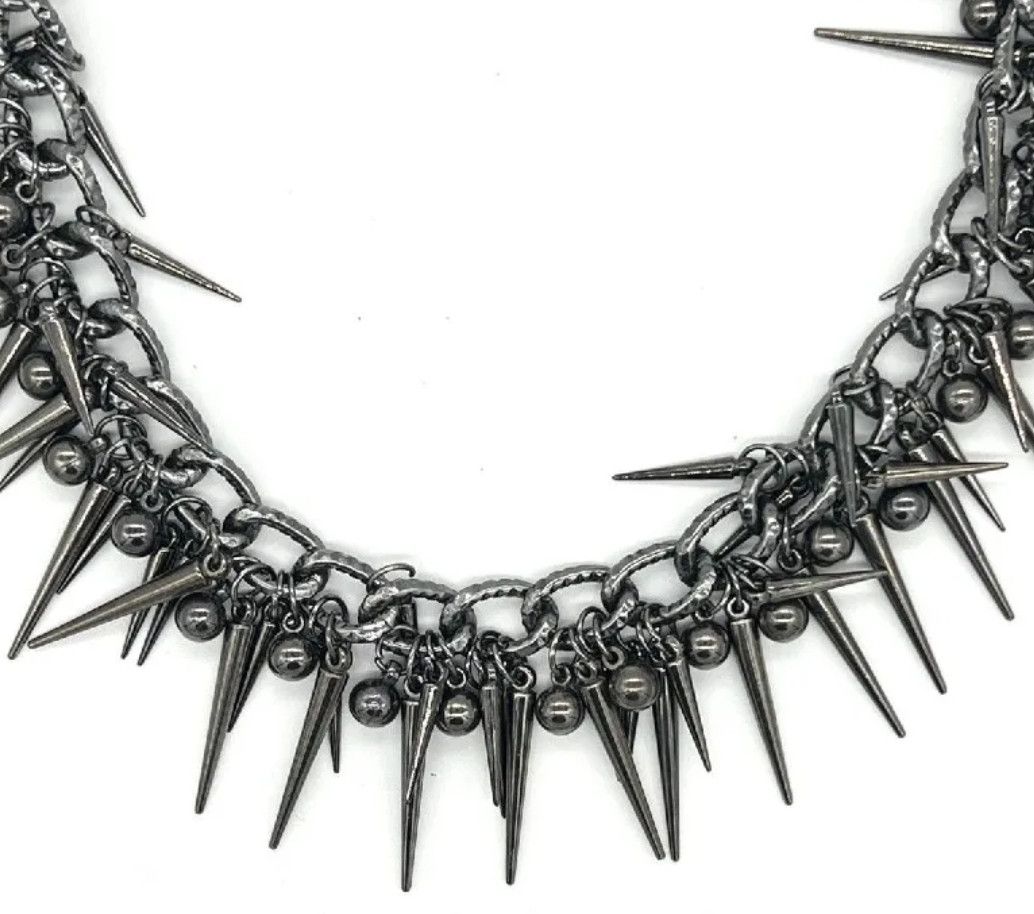 Japanese Brand × Vintage Punk Black Gun Plated Rivet Metal Biker Pants Chain Size ONE SIZE - 6 Thumbnail