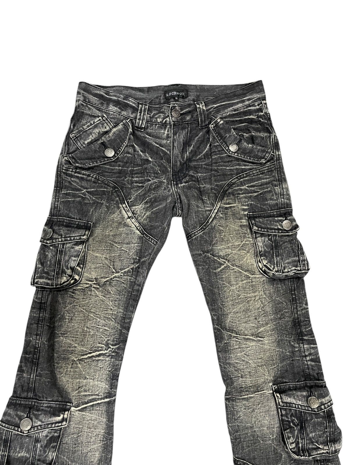 LOWBOX Lowbox Flared Distressed Stonewash Jeans Size US 31 - 11 Thumbnail