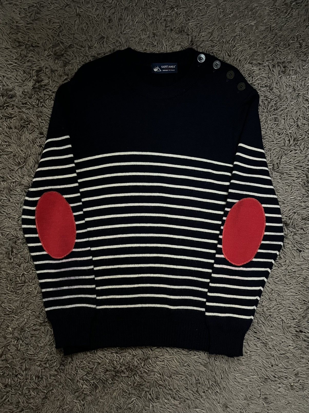 Saint James 2000s Breton sailors jumpers bicnic striped #D3 Size US S / EU 44-46 / 1 - 1 Thumbnail