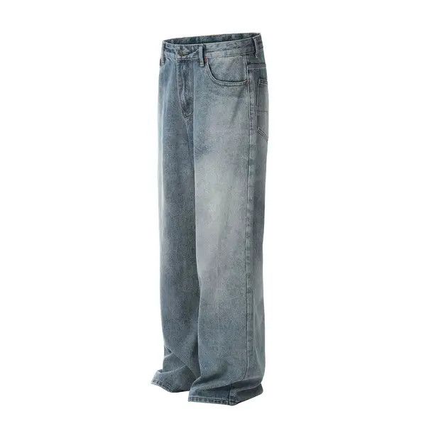 VIBE American retro fashion washed wide-leg simple loose jeans Size US 34 / EU 50 - 3 Thumbnail