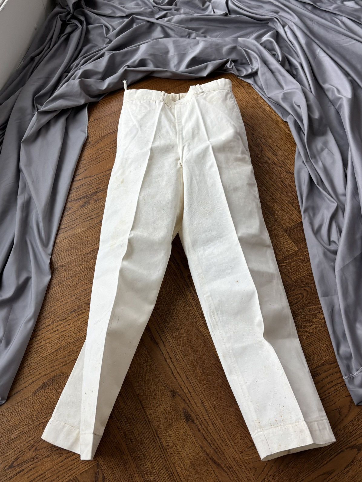 Vintage 1950s Trousers Vintage Dress Pants RCN Navy WW2 Structured Size 34R - 23 Thumbnail