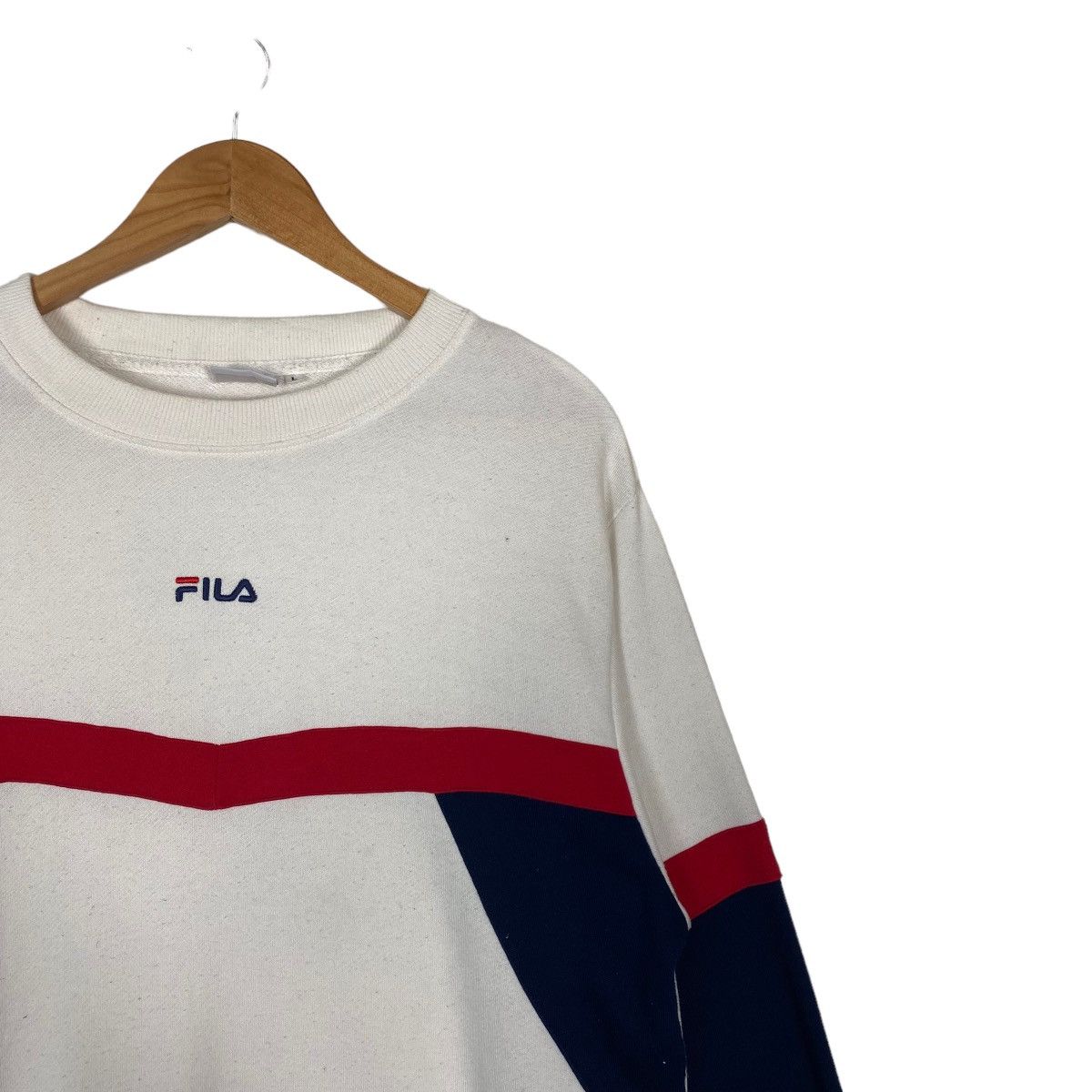 Fila × Japanese Brand Vintage 90s Fila Center Logo Colourblock Crewneck Sweatshirt Size US M / EU 48-50 / 2 - 6 Thumbnail