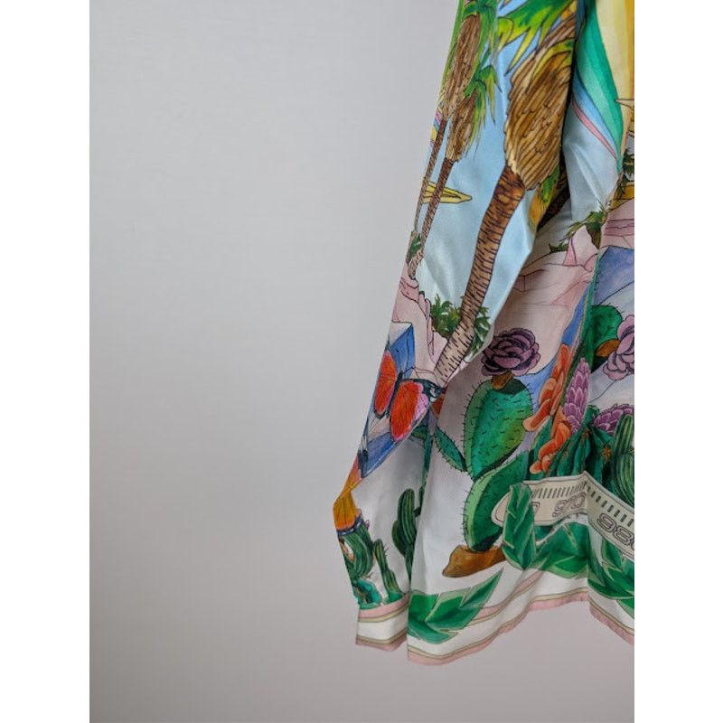 Casablanca o1rshd1 Silk Long Sleeve Cuban Collar Shirt in Psychedelic Size US XL / EU 56 / 4 - 15 Thumbnail