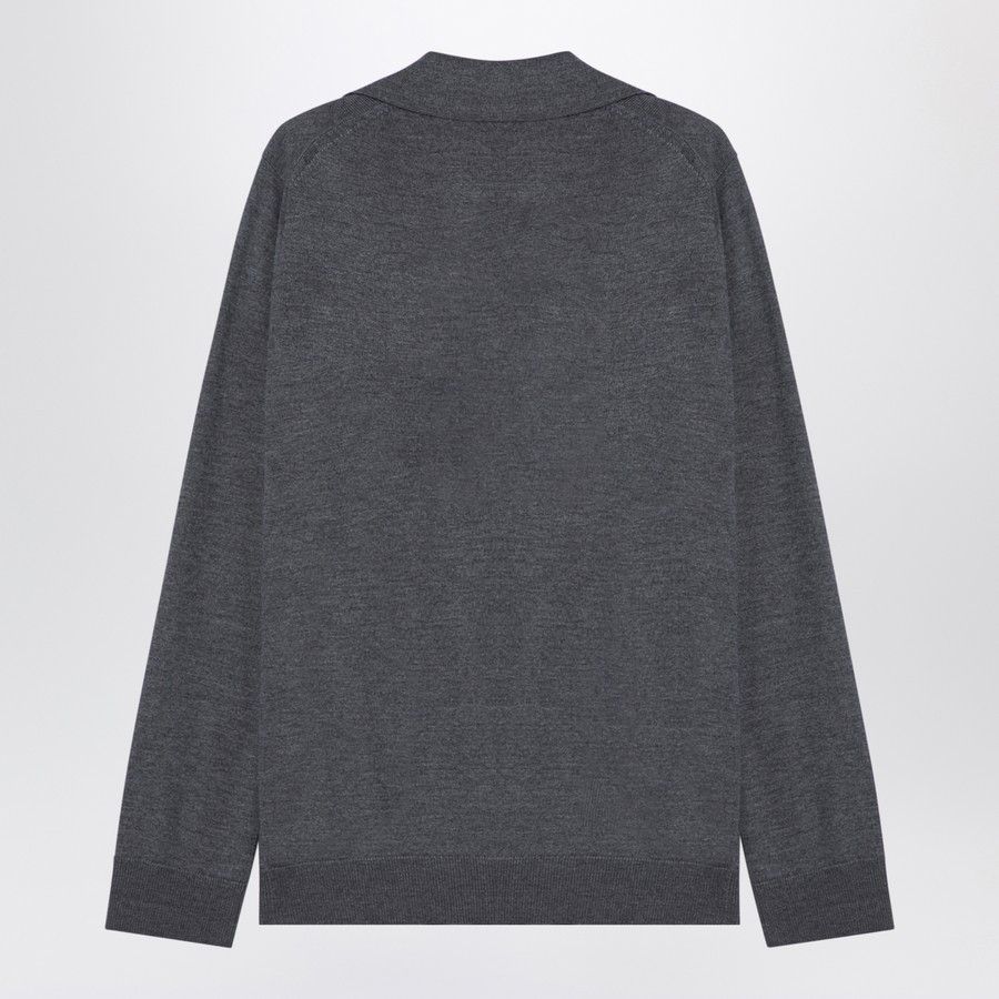 Gucci o1d2blof0824 Wool Polo Shirt With Logo in Dark Grey Size M / US 6-8 / IT 42-44 - 2 Thumbnail