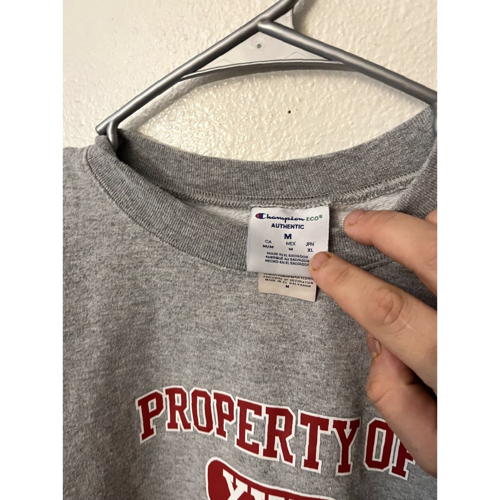 Champion VINTAGE Champion Sweatshirt Men M Gray Pullover Logo All Seasons Sports Crew Neck Size US M / EU 48-50 / 2 - 2 Thumbnail