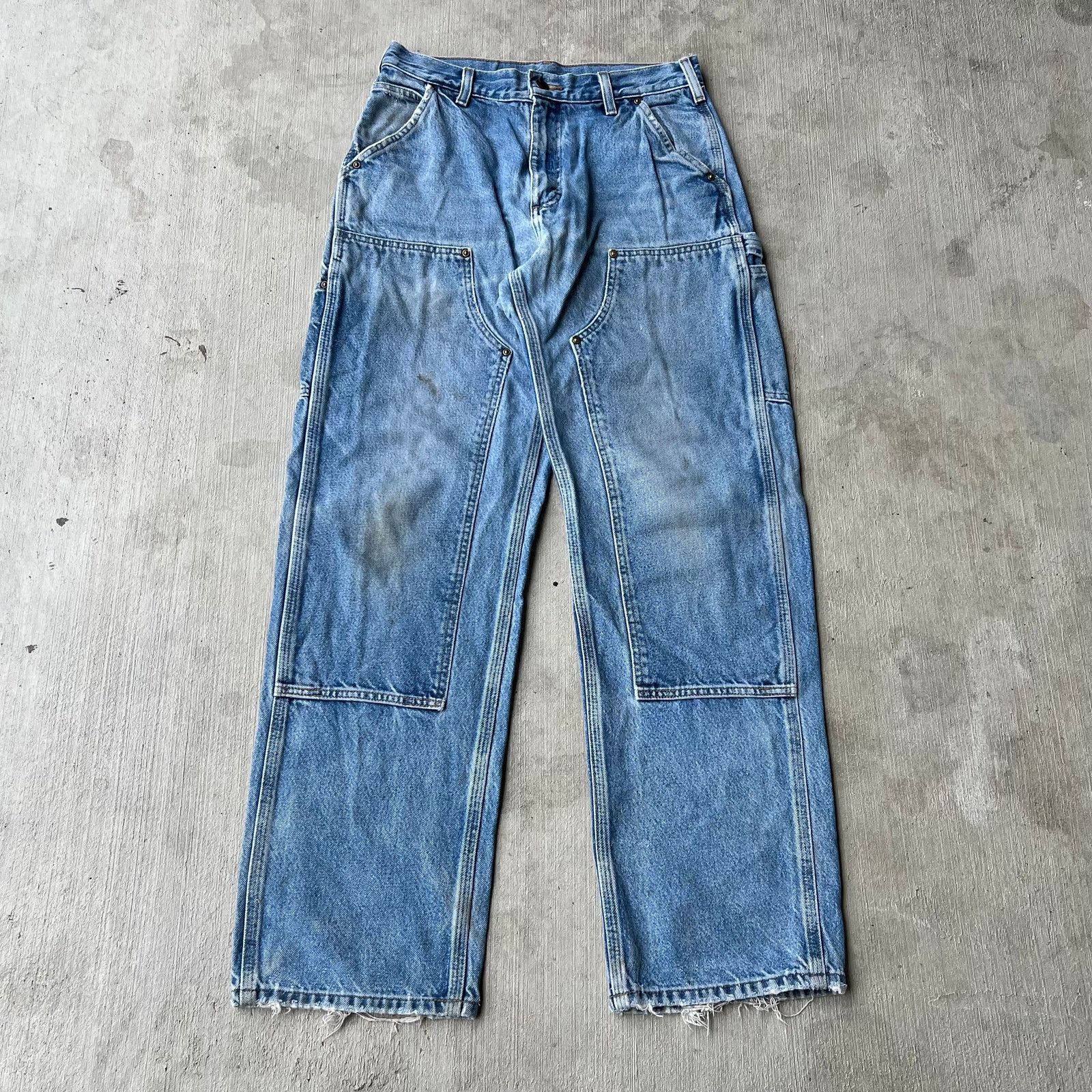 Carhartt × Vintage Carhartt denim blue jeans double knee work carpenter pants Size US 29 - 1 Thumbnail