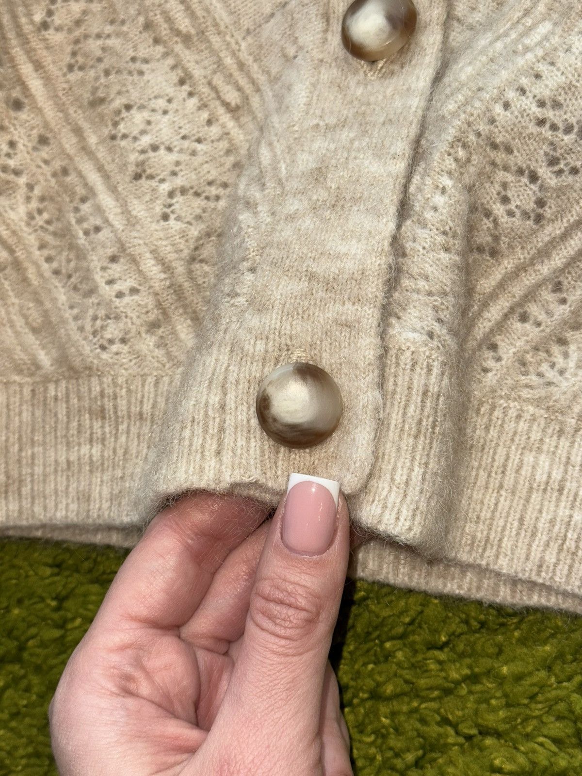 Designer × Sezane Sezane Paris oldmoney mohair wool blend cardigan sweater Size L / US 10 / IT 46 - 3 Thumbnail