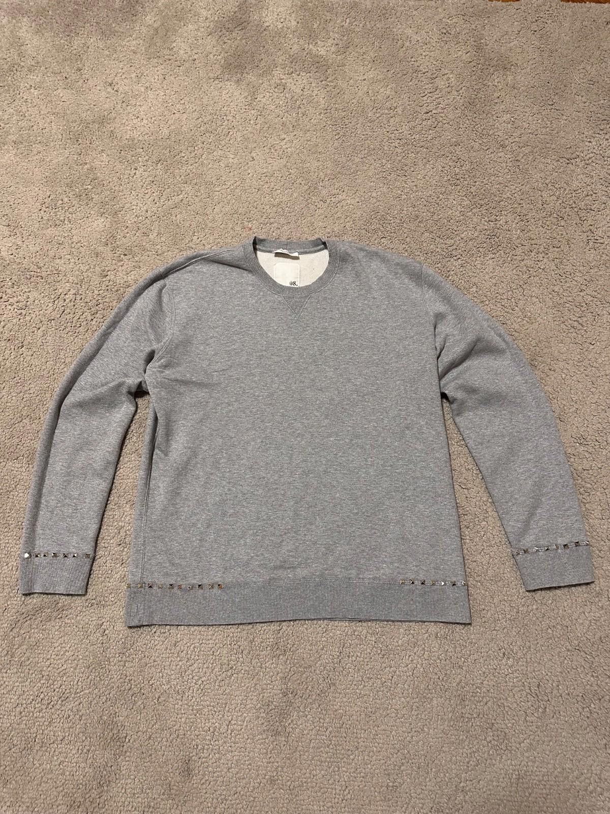 Valentino Valentino Rockstud Untitled 08 Grey Crewneck Sweatshirt Size US XL / EU 56 / 4 - 1 Thumbnail