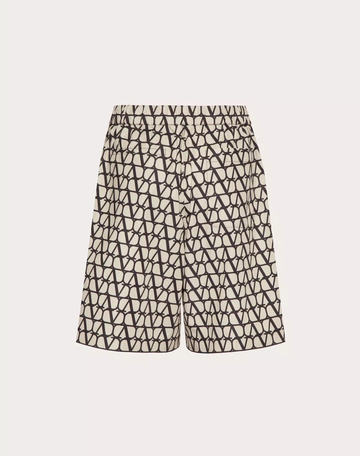 Valentino oc11z0725 Nylon Bermuda Shorts in Beige/Black Size US 34 / EU 50 - 2 Thumbnail