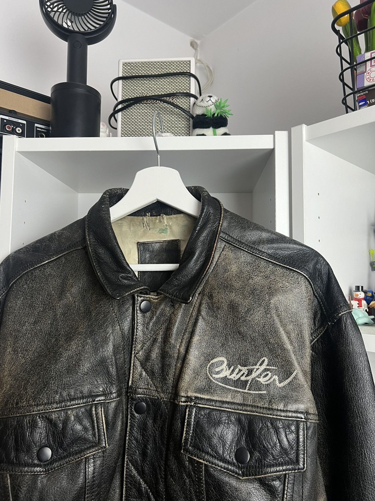 Other Vintage y2k cropped boxy avantharde leather moto biker jacket Size US L / EU 52-54 / 3 - 6 Thumbnail