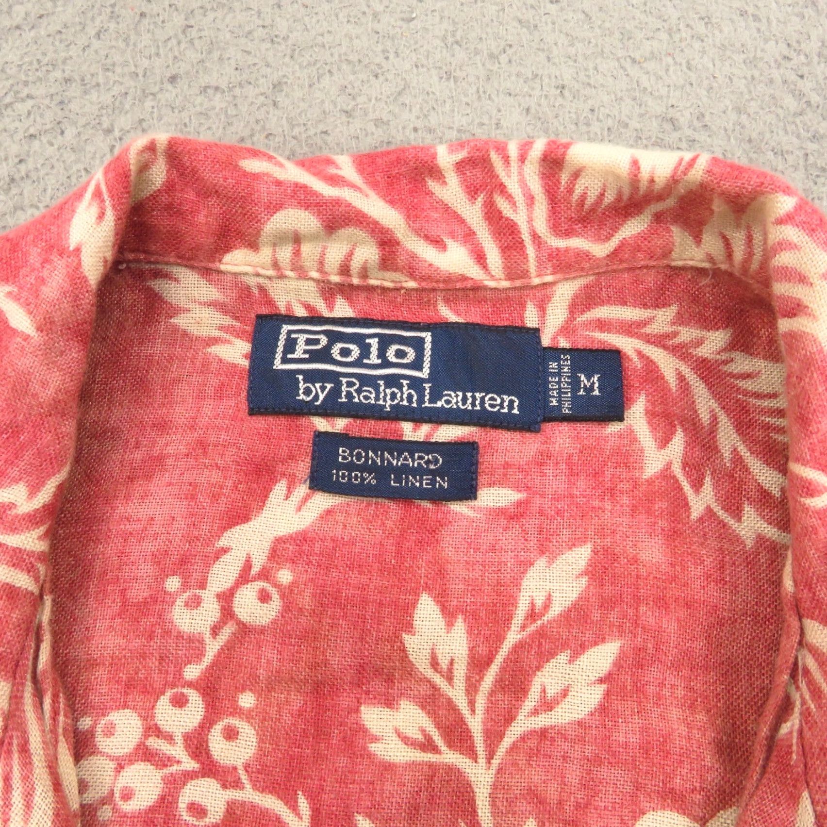Polo Ralph Lauren VTG Polo Ralph Lauren Shirt Men Medium Bonnard Linen Floral Pink Red Camp Collar Size US M / EU 48-50 / 2 - 2 Thumbnail