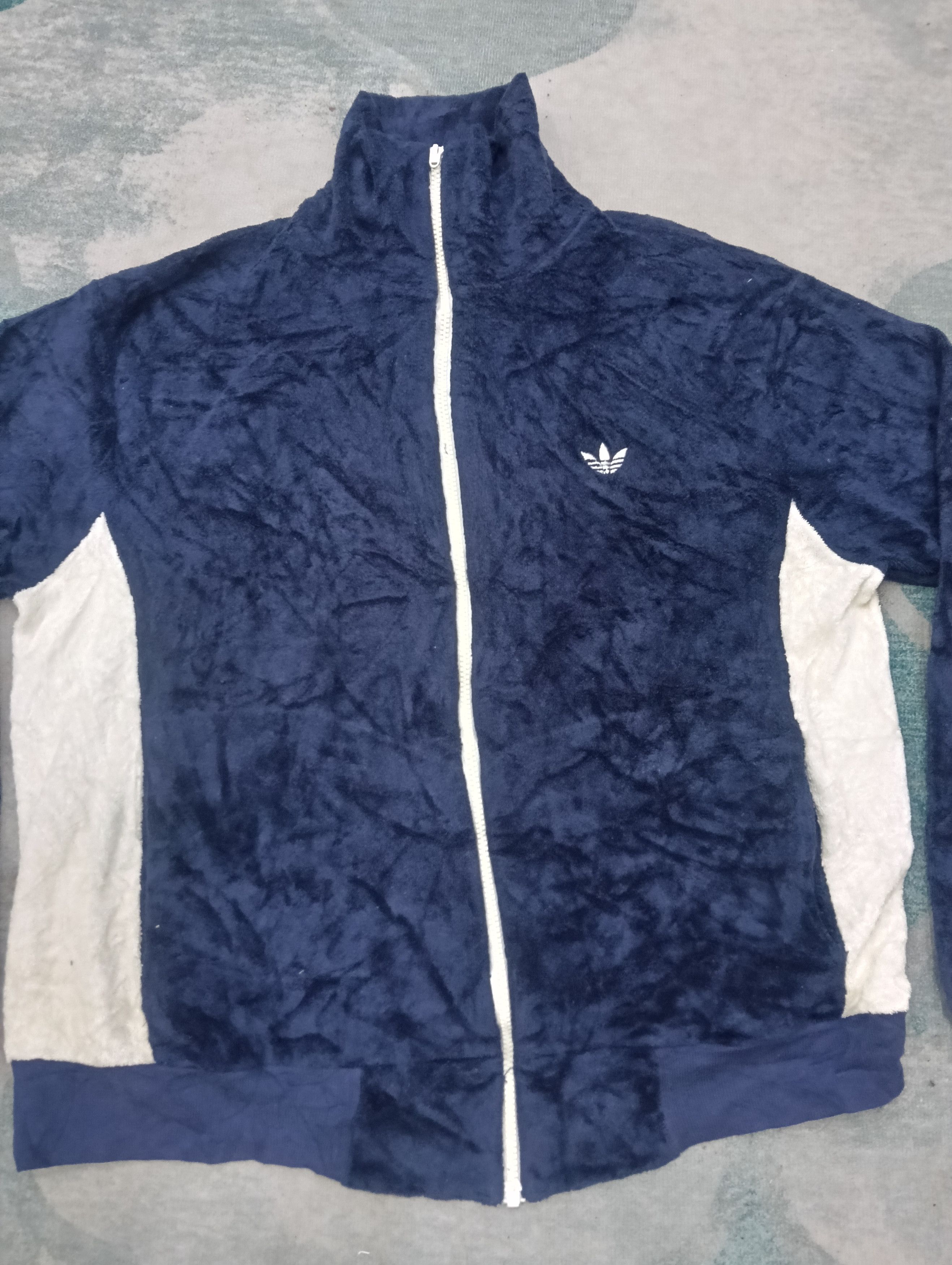 Adidas × Vintage 80s Adidas Zip Up Like Velvet Jacket Size US XL / EU 56 / 4 - 3 Thumbnail