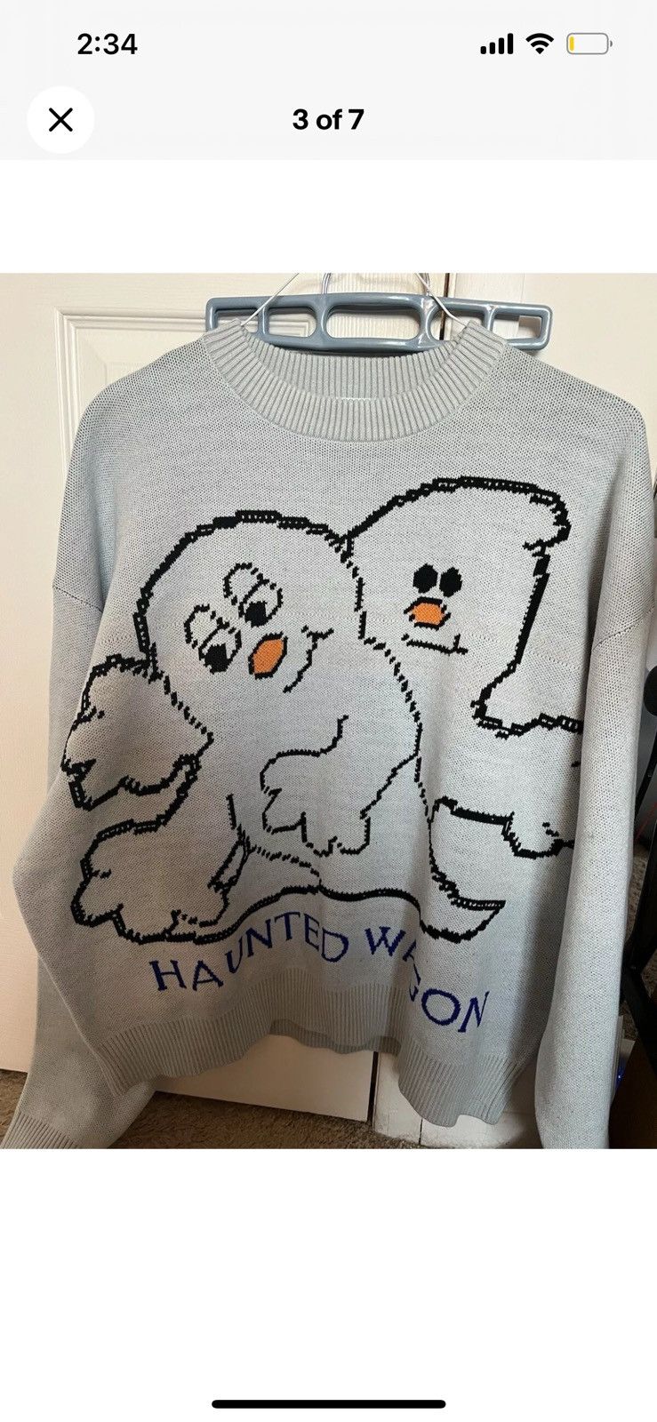 Online Ceramics L - Online Ceramics BOO Knit Sweater Crew Neck Haunted Wagon Size US L / EU 52-54 / 3 - 3 Thumbnail