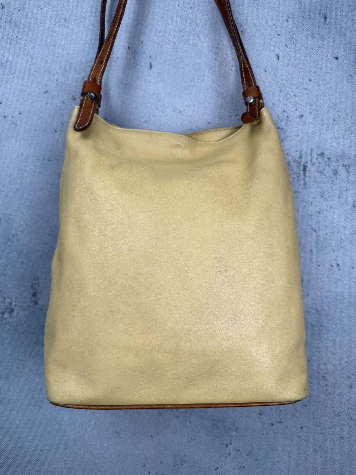 Felisi Felisi Italian Leather Shoulder Bag Yellow Brown 90s Classic Size ONE SIZE - 6 Thumbnail