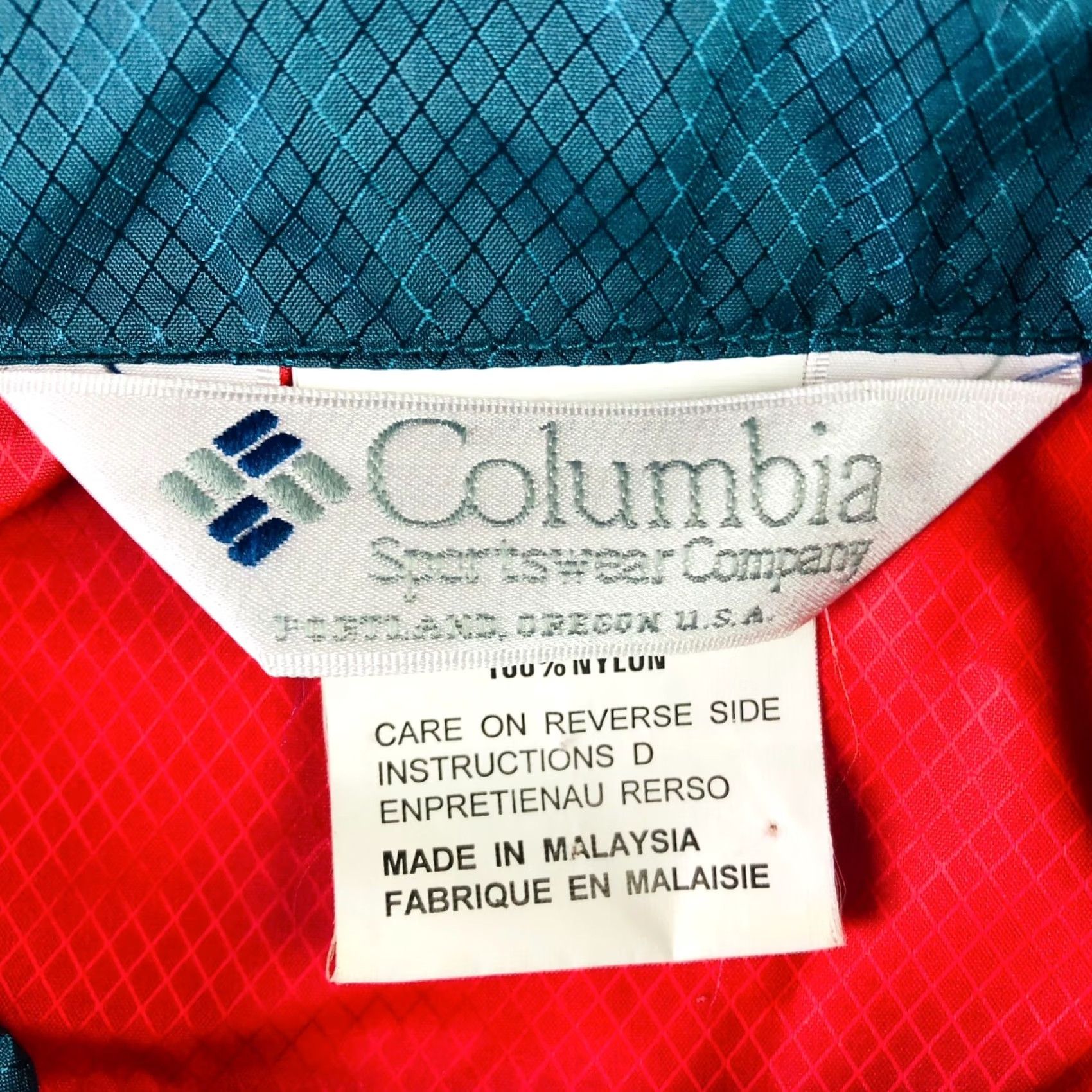 Rains VINTAGE Columbia Men's Nylon Rain Anorak Windbreaker Hooded Jacket Red L Size US L / EU 52-54 / 3 - 3 Thumbnail