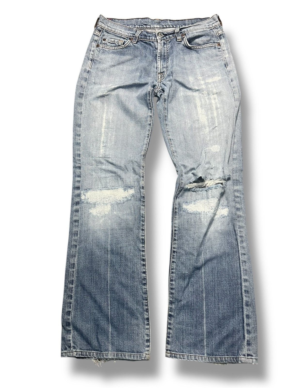 14th Addiction 7 For All Mankind Bootcut Jeans Distressed Denim (42) Size 27" / US 4 / IT 40 - 1 Thumbnail