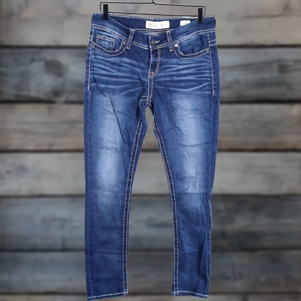 Vintage BKE Payton Jeans Women's 34 x 32 Denim Low Rise Skinny Stretch Blue 5-Pocket Design Slim Regular Cotton-Lycra Zip Fly Mens? Size 24" / US 00 / IT 34 - 1 Thumbnail
