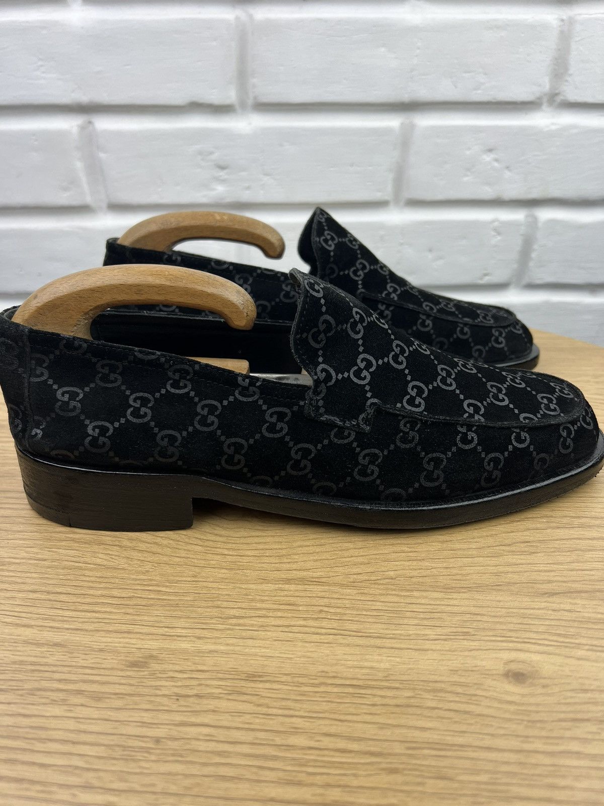 Gucci GUCCI Loafers Suede Shoes GG Monogram Canvas Black Men’s Size US 8 / EU 41 - 9 Thumbnail