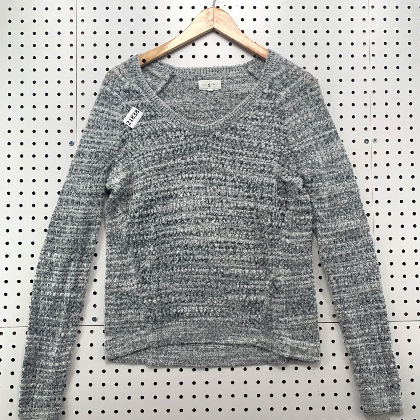 Lou & Grey Lou & Grey Womens Knit Sweater Medium Gray Alpaca Blend V Neck Pullover Size M Size M / US 6-8 / IT 42-44 - 5 Thumbnail