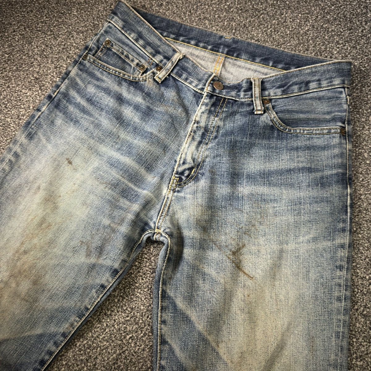 Undercover × Uniqlo 🔥🇯🇵 Vintage 90s S002 Uniqlo Dirty Distressed Jeans Denim Size US 31 - 3 Thumbnail