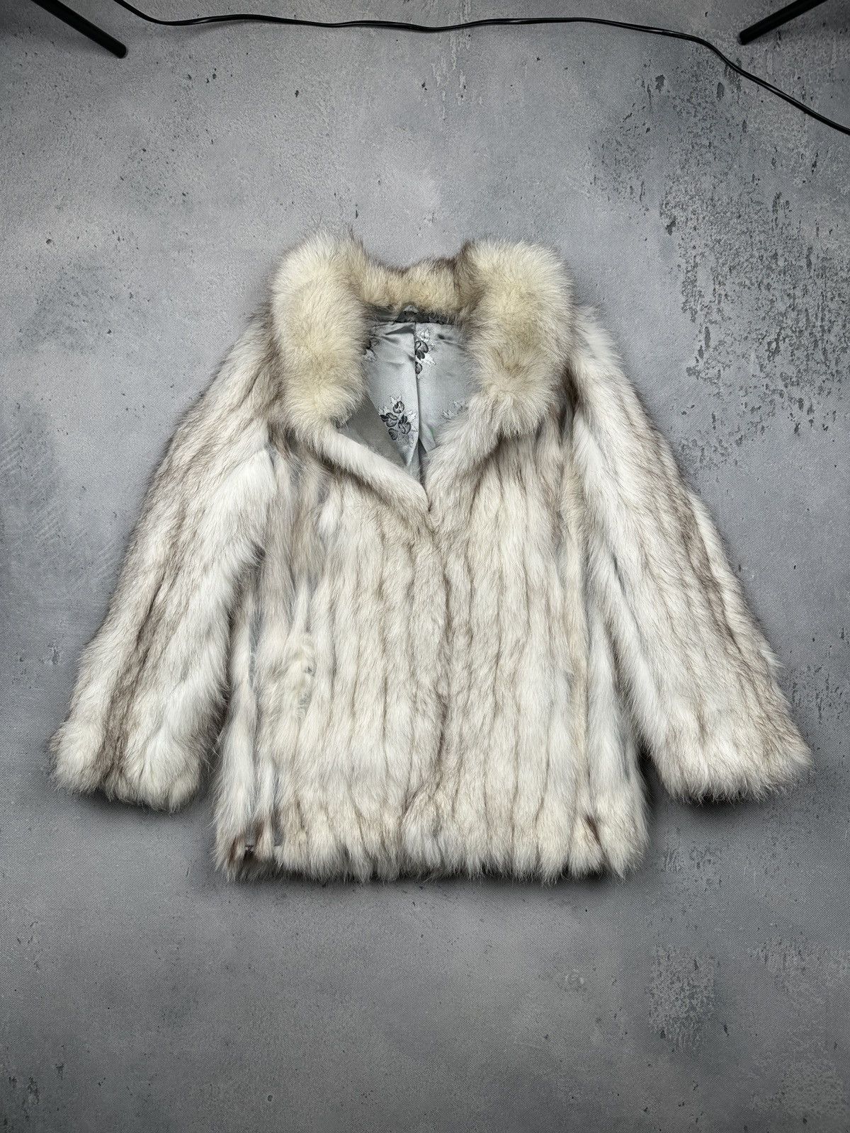 Sagafurs Vintage Saga Fox Real Fur Coat Ivory Grey Luxury Jacket 80s Size S / US 4 / IT 40 - 24 Thumbnail