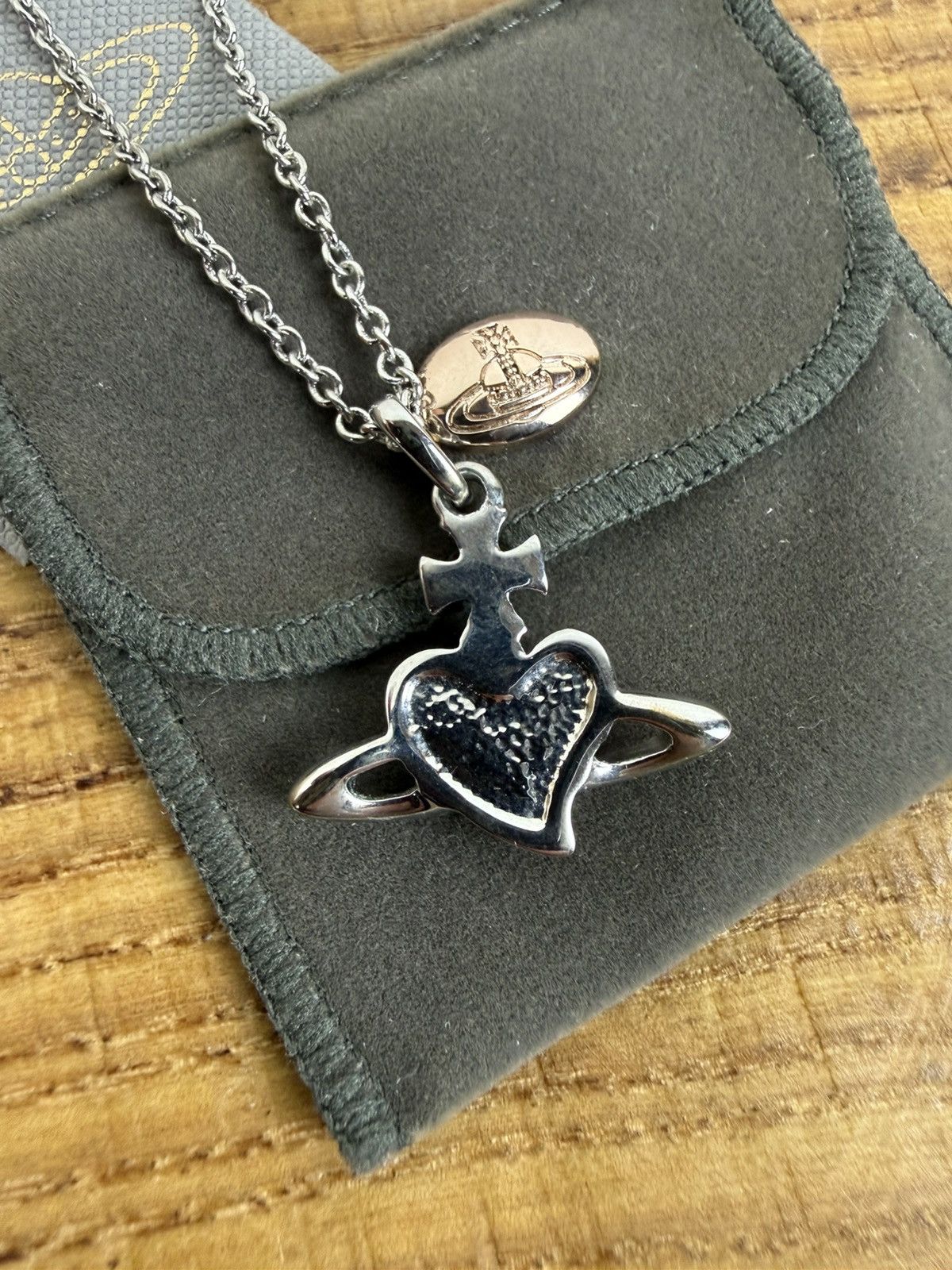 Vivienne Westwood Diamante Heart Pendant Necklace Red