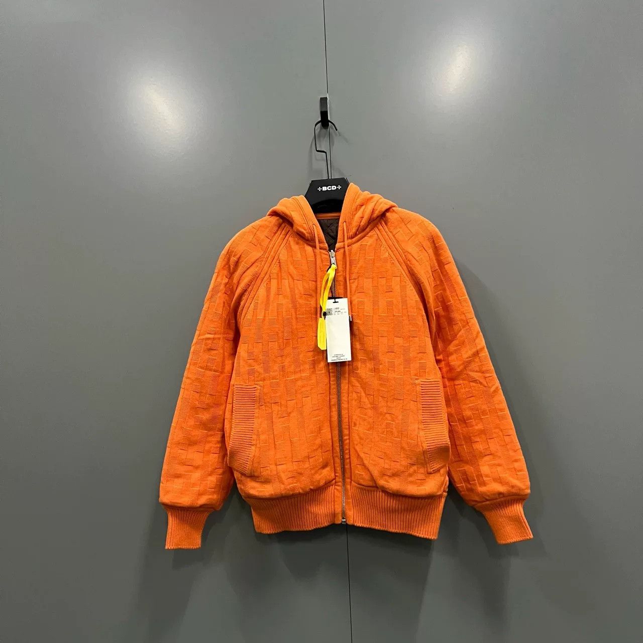 Hermes Orange Wool H Zip Jacket