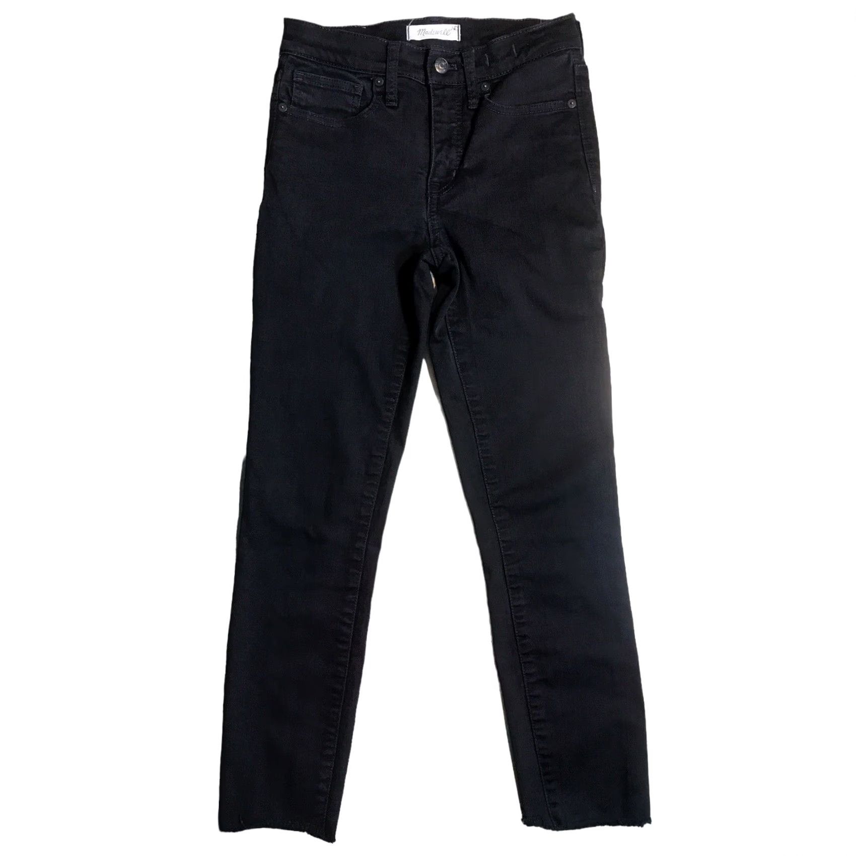 Madewell Madewell Jeans Skinny Crop 9" High Rise Black Wash Denim 26 x 25 Inseam Slim 5-Pocket Womens Size 26" / US 2 / IT 38 - 2 Thumbnail