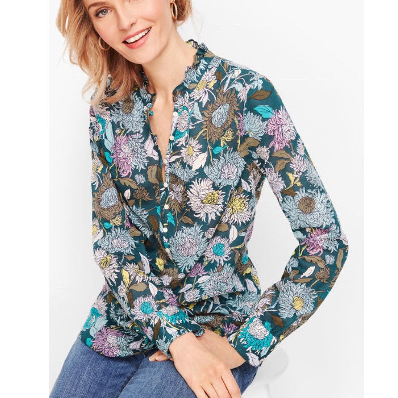 & Other Stories Talbots FEMININE FLORAL Top Blouse Size XS A001852 Size XS / US 0-2 / IT 36-38 - 1 Thumbnail