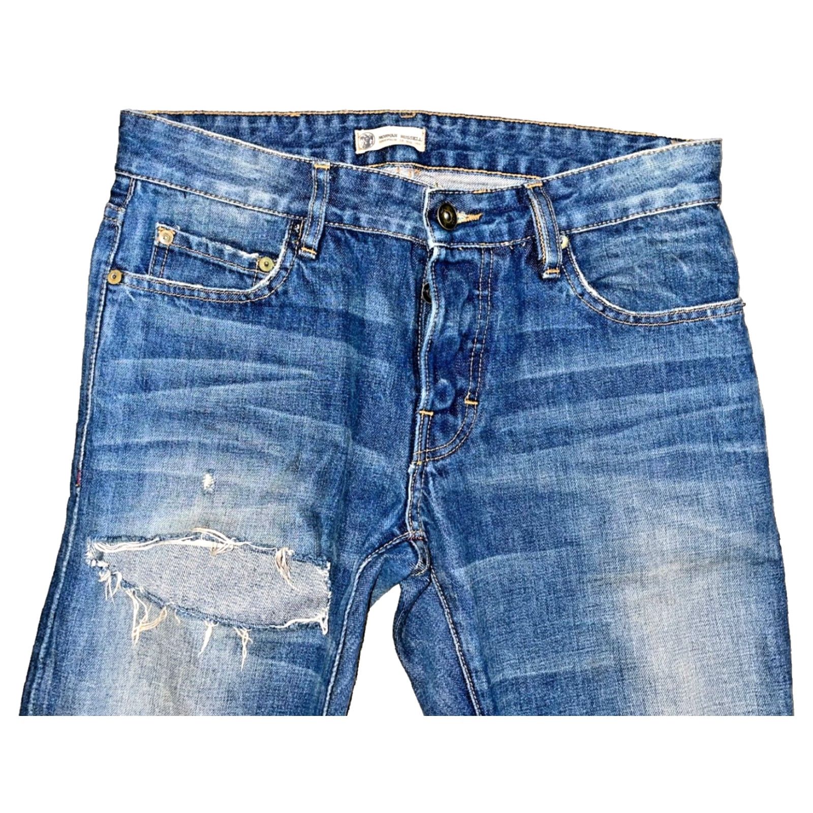 Norman Russell VINTAGE Norman Russell Selvedge Denim Jeans USA Handmade Beach Wash Straight Fit 27x28 Blue 90s Mens Jeans Limited Run 32/270 Size US 27 - 5 Thumbnail