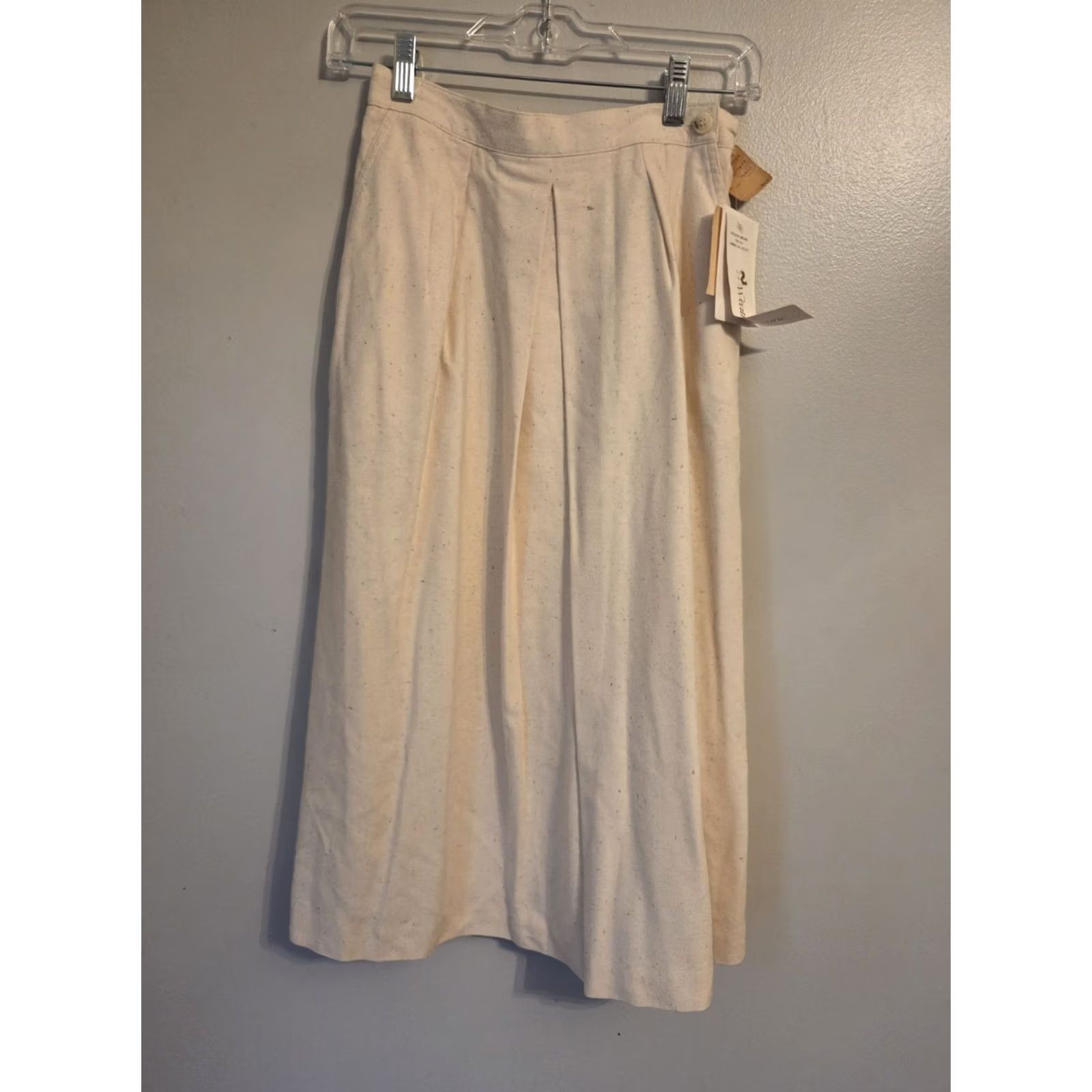 Vintage VINTAGE Weathervane Skirt Women 6 Silk Knee Length A-Line Lined Beige Size 28" / US 6 / IT 42 - 2 Thumbnail